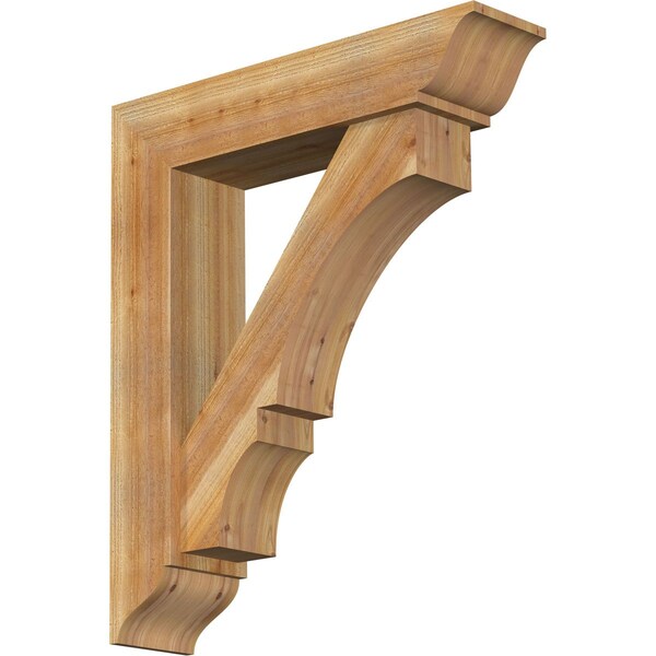 Ekena Millwork Balboa Traditional Rough Sawn Bracket w/ Offset Brace, Western Red Cedar, 8"W x 34"D x 40"H BKT0806X34X40BOA01RWR - main
